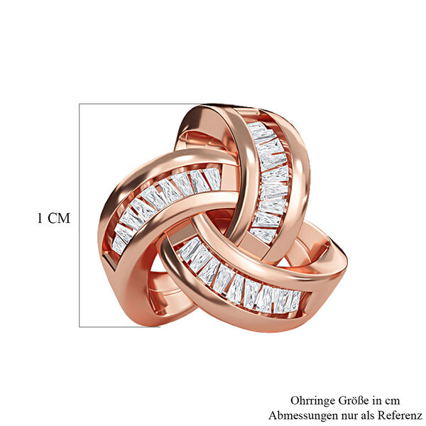 Liebesknoten Champagner Diamant Ohrstecker, 925 Silber mit Ros&eacute;gold Vermeil - 0,25 ct. image number 6