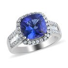 RHAPSODY Tansanit und Diamant Halo-Ring in Platin image number 0