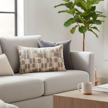 Luxus Kissenh&uuml;lle gewebt, 50 x 75 cm, Grau