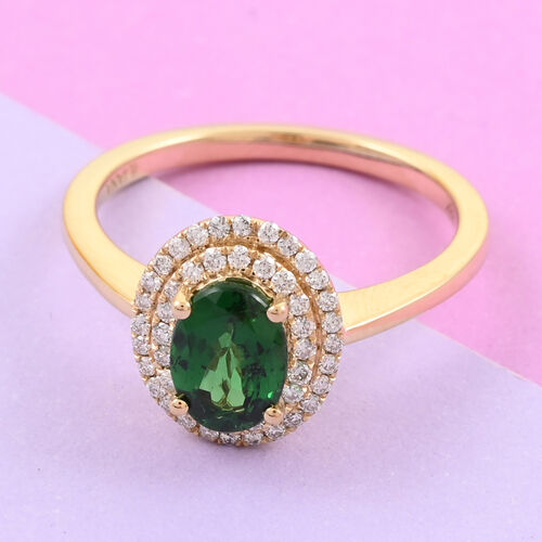 ILIANA AAA Tsavorit Granat und SI GH Diamant Ring- 1,05 ct. image number 1