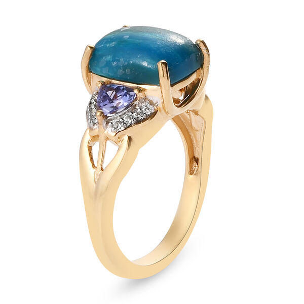 Opalina und Tansanit Ring 925 Silber vergoldet  ca. 3,22 ct image number 5