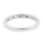 Schlichter, funkelnder Bandring in platiniertem Silber image number 6