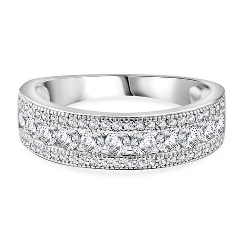 LUSTRO STELLA - Weißer Zirkonia Ring 925 Silber rhodiniert (Größe 20.00) image number 0