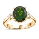 AAA Natürlicher Chromdiopsid, Weißer Diamant Ring 417 Gold (Größe 18.00) ca. 3,75 ct