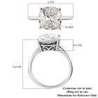 LUSTRO STELLA Österreichischer weißer Kristall Solitär Ring 925 Silber Platin-Überzug image number 5