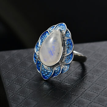 D'Joy AA Regenbogen Mondstein Ring - 5,09 ct.