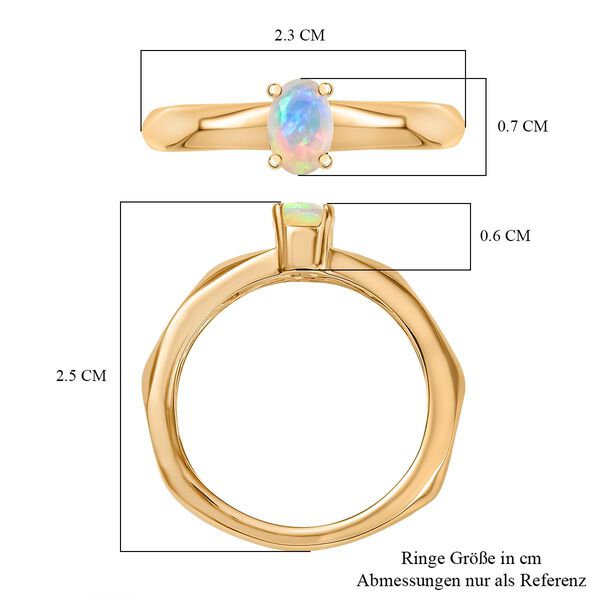 D'Joy nat&uuml;rlicher, &auml;thiopischer Welo Opal Ring, 925 Silber vergoldet - 0,30 ct. image number 7