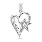 Lustro Stella Weißer Zirkonia Anhänger 925 Silber rhodiniert