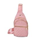 Anti-Diebstahl-Tasche, Wasserdicht mit RFID-Schutz, Kopfhörerausgang, 4 Reißverschlussfächer, verstellbarer Schultergurt, 17x7,5x30 cm, Rosa