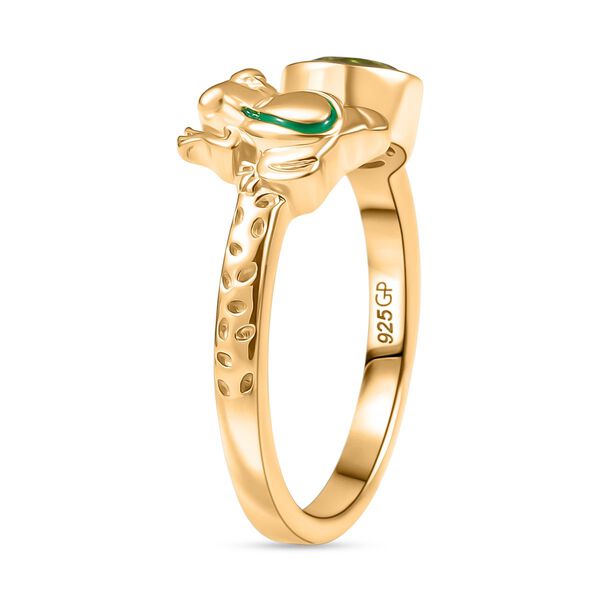 GP Trionfo Kollektion - AA Nat&uuml;rlicher Peridot, Kanchanaburi Blauer Saphir Ring, 925 Silber 750 Gelb Vergoldet (Gr&ouml;&szlig;e 18.00) ca. 0.58 ct image number 6