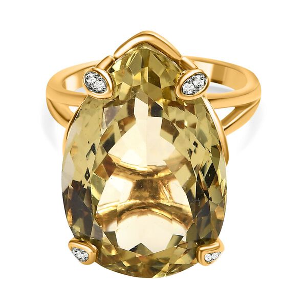 Ouro Verde Quarz und Zirkon Cocktail Ring - 18,64 ct.