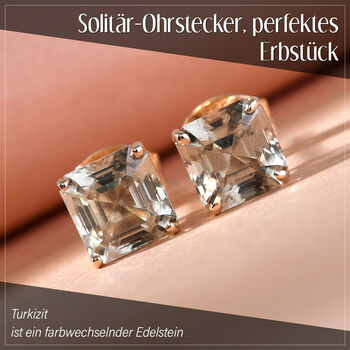 AAA Turkizit-Ohrstecker in 585 Gelbgold - 2,55 ct.
