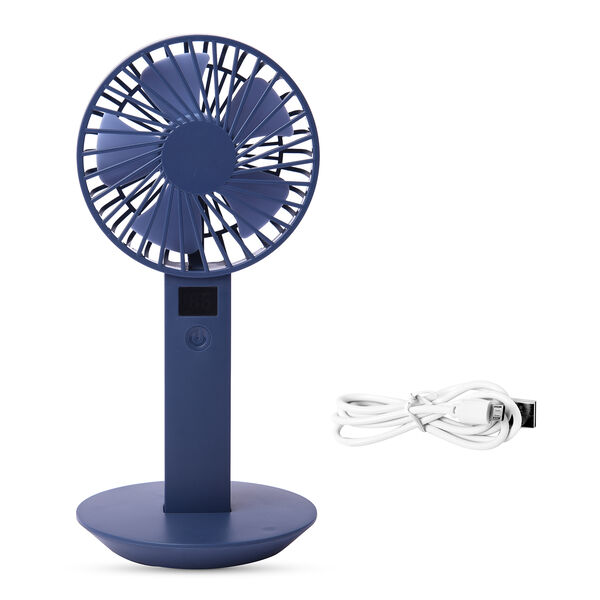 Mini-Ventilator mit 5 Lüfterflügeln und USB-Kabel, Blau image number 7