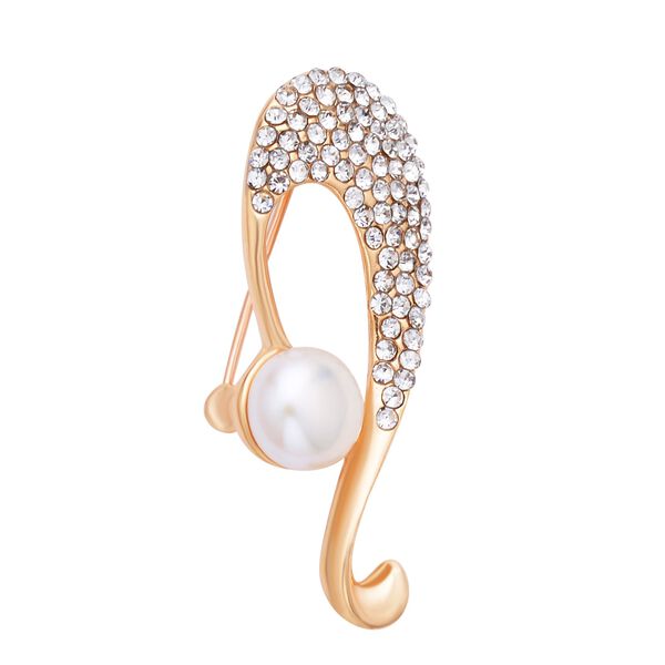 3er Set, Wei&szlig;e S&uuml;&szlig;wasserzuchtperlen Broschen, Blume image number 3