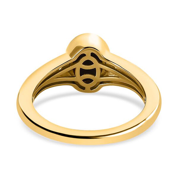 Kanadischer Ammolit, weißer Zirkon Ring, 925 Silber Gelbgold Vermeil, (Größe 19.00) ca. 1.24 ct image number 6