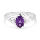 Afrikanischer Amethyst und Zirkon Ring 925 Silber (Gr&ouml;&szlig;e 16.00) ca. 0,77 ct