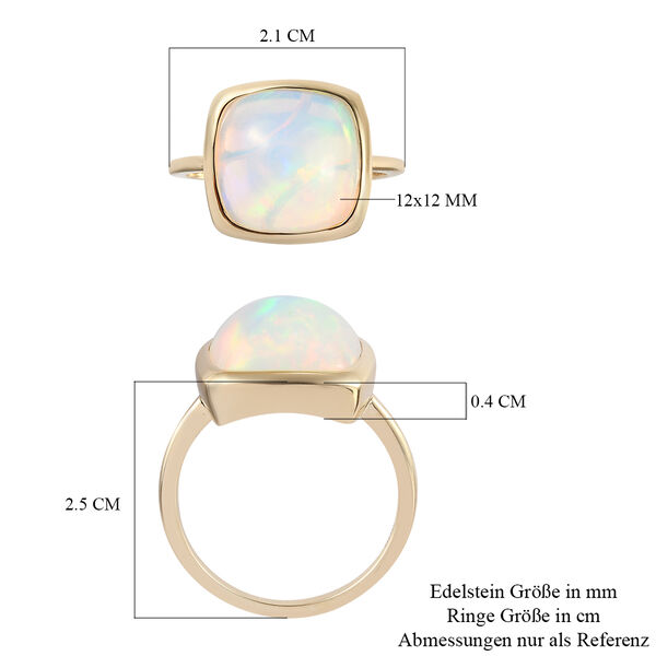 AAA Natürlicher Äthiopischer Opal Solitär Ring 585 Gelbgold image number 6