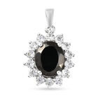 Elite Shungit und Zirkon Anhänger 925 Silber platiniert ca. 4,31 ct