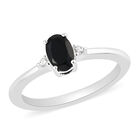 Schwarzer Spinell und Weißer Simulierter Diamant Ring 925 Silber  ca. 0,63 ct image number 3