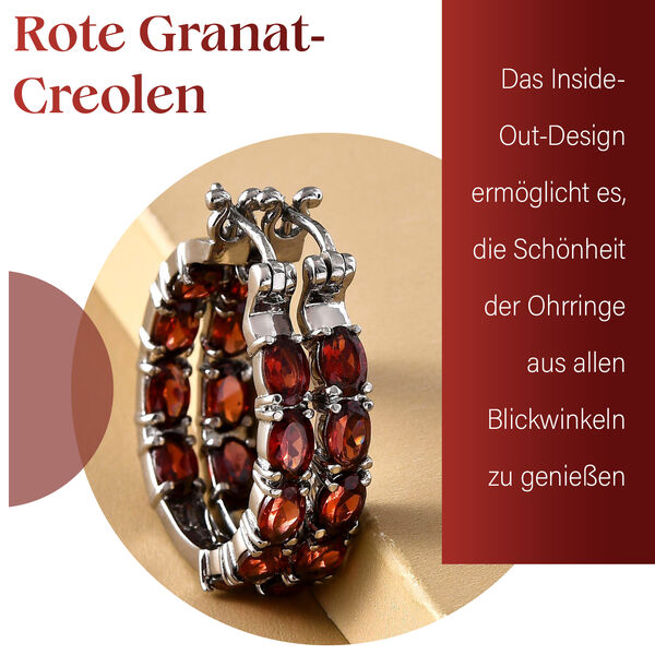 Rote Granat-Inside-Out-Creolen image number 6