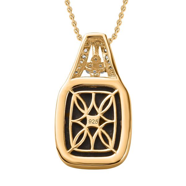 Goldenite und Zirkon Anh&auml;nger mit 45cm Kette - 8,16 ct. image number 4