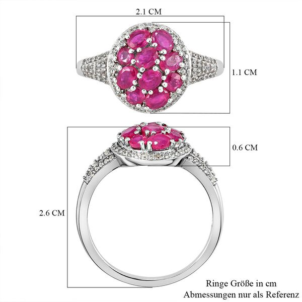 Afrikanischer Rubin und Zirkon-Ring, 925 Silber platiniert  ca. 3,18 ct image number 7