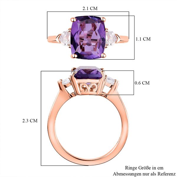 Rose De France Amethyst Schmuckset 925 Silber Ros&eacute;gold Vermeil ca. 6,30 ct. image number 7