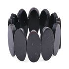 Schwarze Muschelkernperle Armband Flexibel