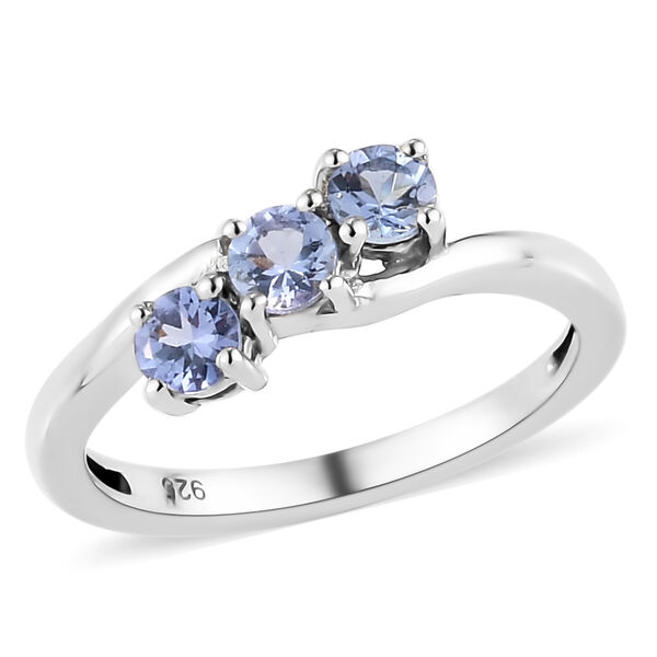 Tansanit 3 Stein Ring 925 Silber platiniert  ca. 0,53 ct image number 4