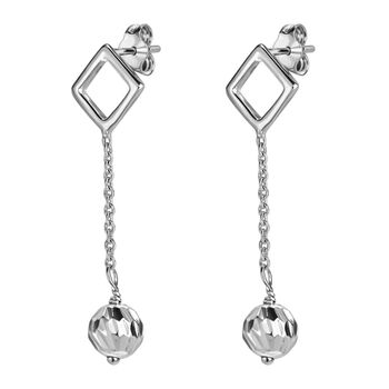 Geometrische Kugel Ohrh&auml;nger, 925 Silber