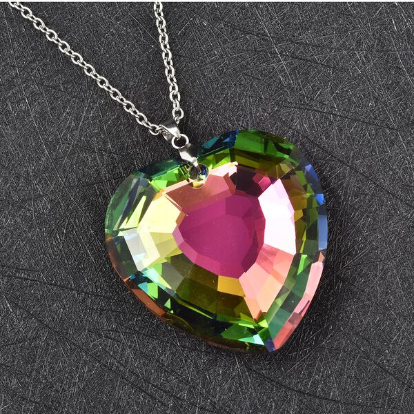 Stimulierter, mehrfarbiger Kristall-Anh&auml;nger mit Kette - 165 ct. image number 3