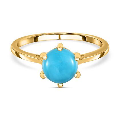 Amerikanischer, nat&uuml;rlicher Sleeping Beauty T&uuml;rkis Ring, 925 Silber vergoldet (Gr&ouml;&szlig;e 21.00) ca. 1.15 ct