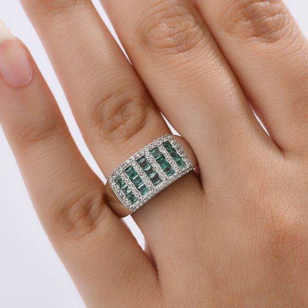 D&rsquo;Joy Kagem sambischer Smaragd und Zirkon Ring - 1,39 ct. image number 3