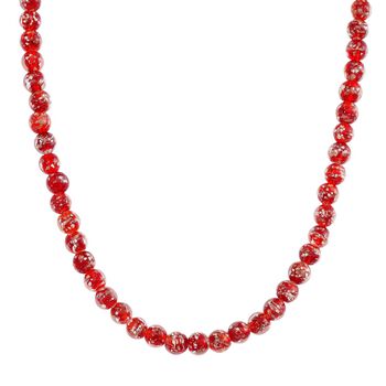 Rote Halskette im Murano-Stil, 50+5cm