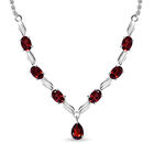 Rote Granat Halskette, ca. 45 cm, 925 Silber ca. 4,06 ct