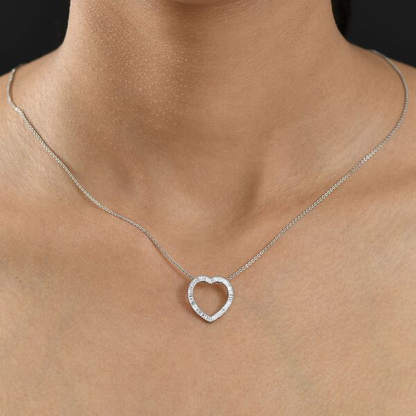 VS Diamant Herz Anh&auml;nger in 950 Platin - 0,42 ct. image number 2