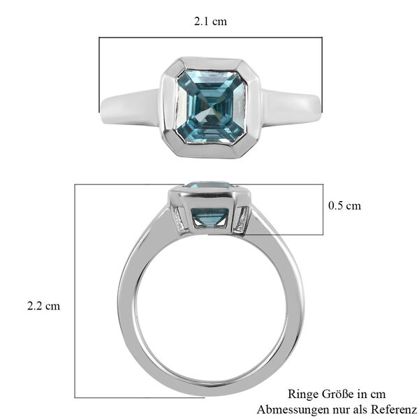 Kambodschanischer, blauer Zirkon-Ring, 925 Silber platiniert  ca. 2,71 ct image number 7