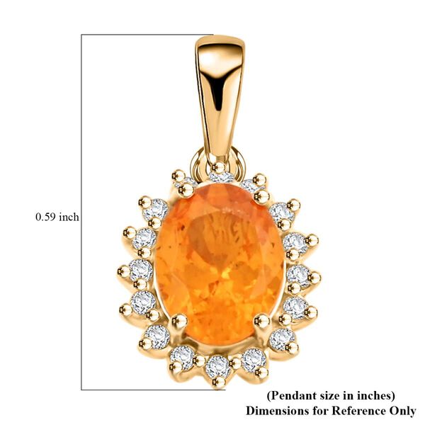 LUXORO zertifiziert und geprüft AAA Fanta Granat und Diamant Halo Anhänger in 417 Gold - 1,90 ct. image number 4