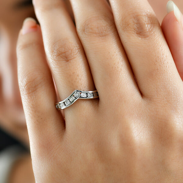 D'Joy Wishbone Ring mit Diamantakzenten, 925 Silber rhodiniert image number 3