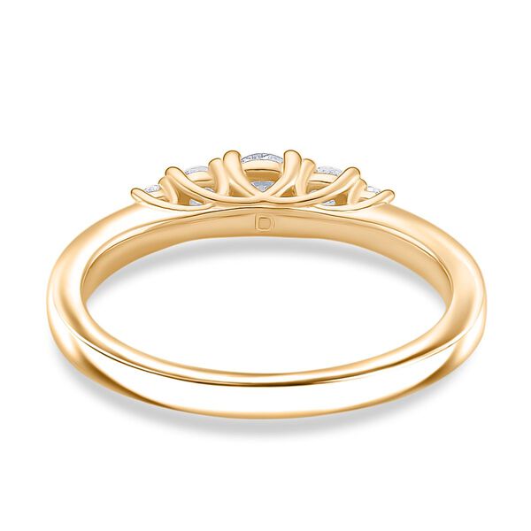 RADIANTA GRA zertifiziert Moissanit (D-VVS) Ring 925 Silber vergoldet (Gr&ouml;&szlig;e 16.00) ca. 0.49 ct image number 6