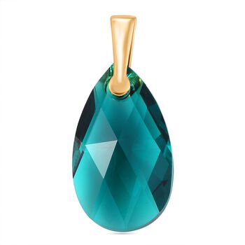 J Francis gefertigt mit SWAROVSKI Smaragd Swarovski Kristall Anh&auml;nger 925 Silber vergoldet