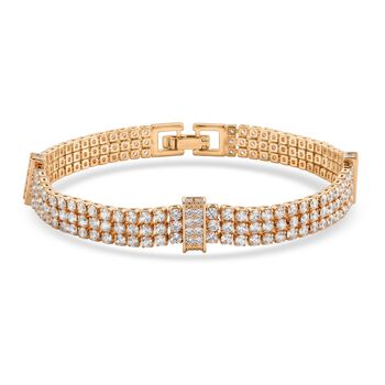 Wei&szlig;er Zirkonia Armband ca. 19 cm Nickelfreies Messing 10.00 ct