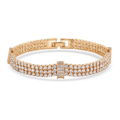 Wei&szlig;er Zirkonia Armband ca. 19 cm Nickelfreies Messing 10.00 ct