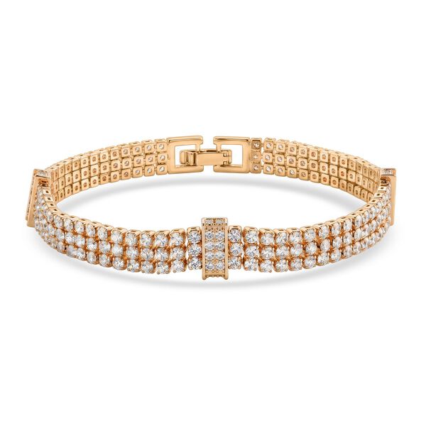 Wei&szlig;er Zirkonia Armband ca. 19 cm Nickelfreies Messing 10.00 ct