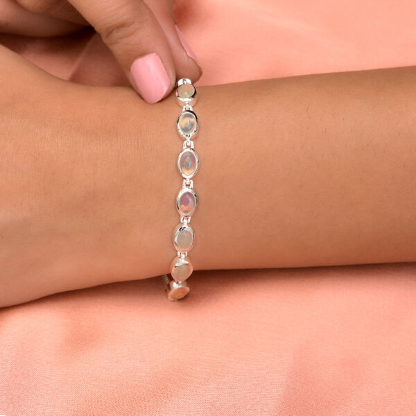 Nat&uuml;rliches, &auml;thiopisches Opal-Armband in Silber image number 3