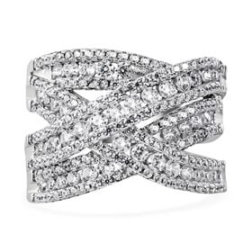 LUSTRO STELLA weißer Zirkonia-Ring - 3,41 ct.