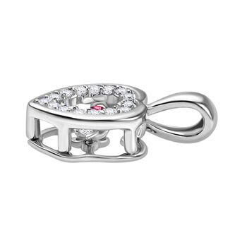 Afrikanischer Rubin und Moissanit Herz Anh&auml;nger - 0,55 ct.