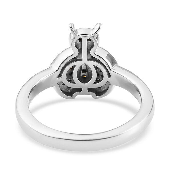 Blauer Diamant I4, Natürlicher Champagner Diamant Ring 925 Silber Platin-Überlagerung ca. 0,19 ct. image number 6