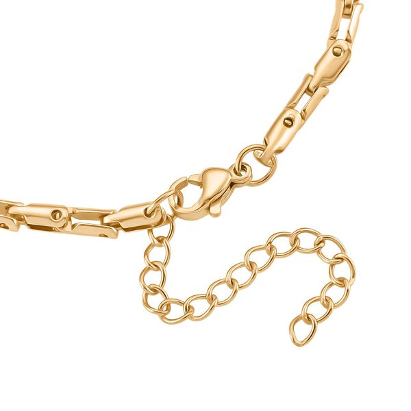 2er-Set Armb&auml;nder, Edelstahl, Bambus-Design und Schlangenarmband-Optik, Goldfarben, ca. 19 cm image number 7