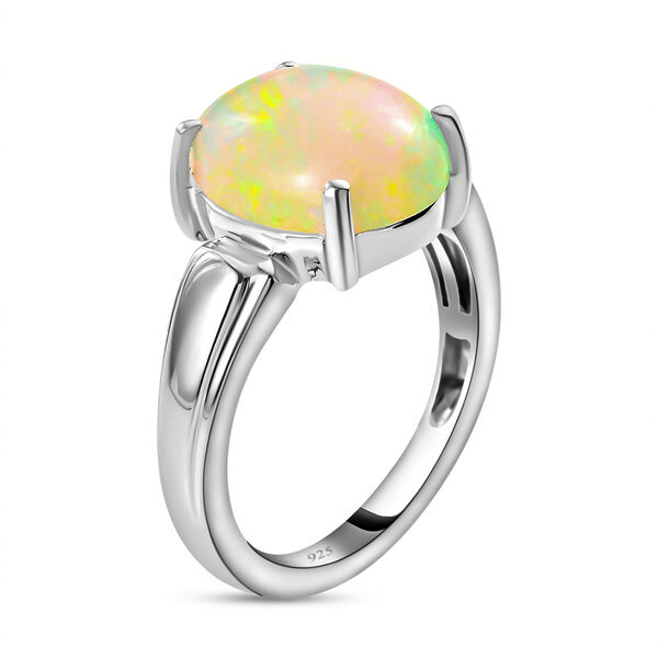 Natürlicher, äthiopischer Opal-Ring, 925 Silber platiniert  ca. 2,88 ct image number 5